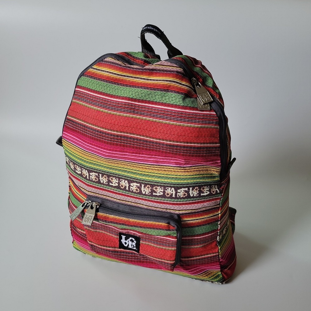 Love‎ Bags Softshell Backpack Striped Boho Festival Hippie Southwestern Travel